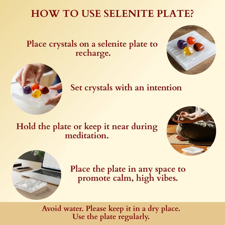 Soothing Crystals - Wholesale Crystal Charging Plate - 4" Selenite Plate | Zodiac Selenite Disc| Recharging Plate10