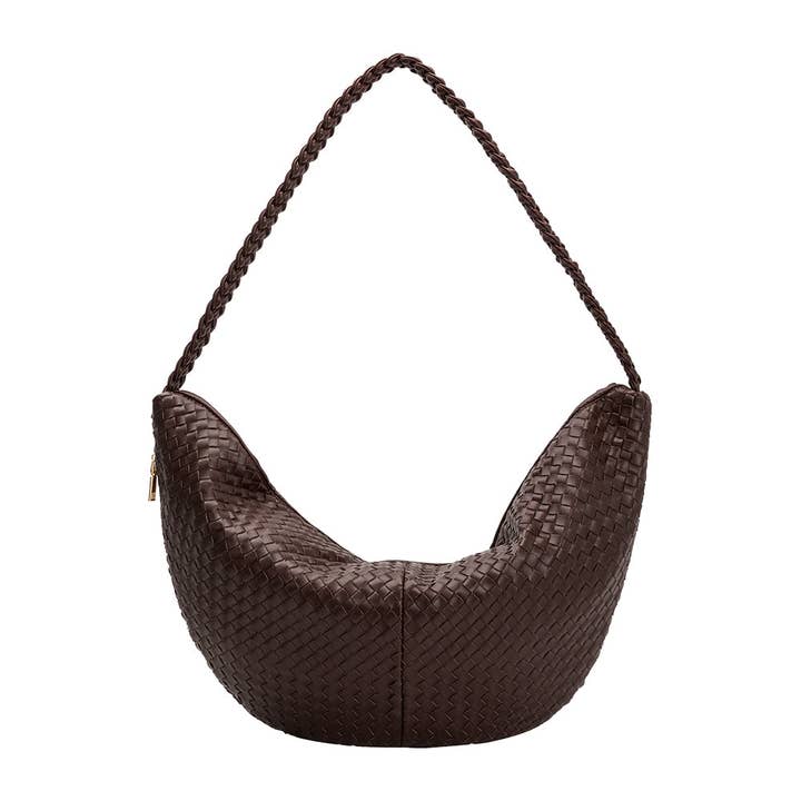 Melie Bianco - Wholesale Shoulder Bag - Women's - Raquel Espresso XL Recycled Shoulder Bag