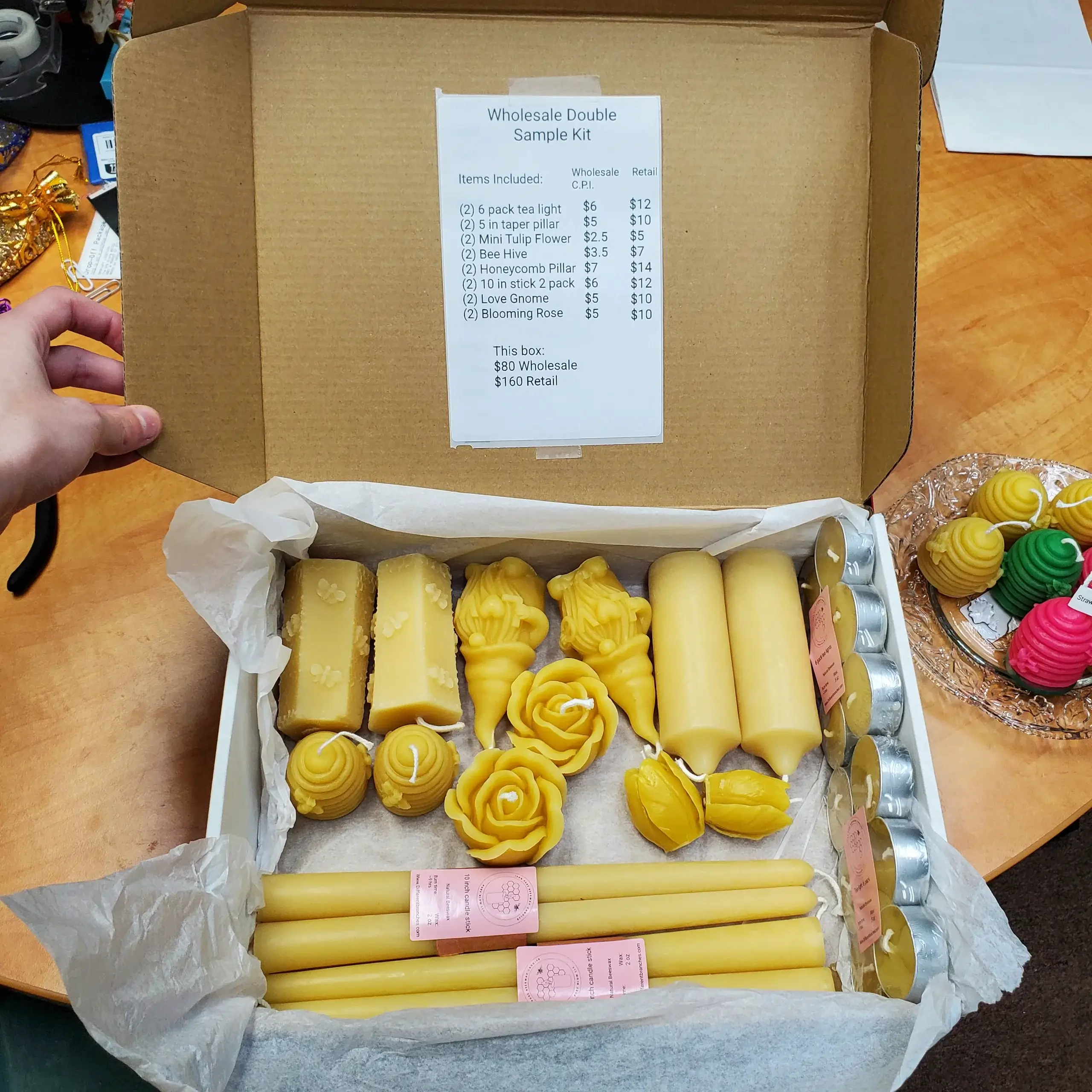 Different Branches - Wholesale Retailer sample – Home decor - Wholesale 100% pure beeswax candles sample kit made in Ohio2