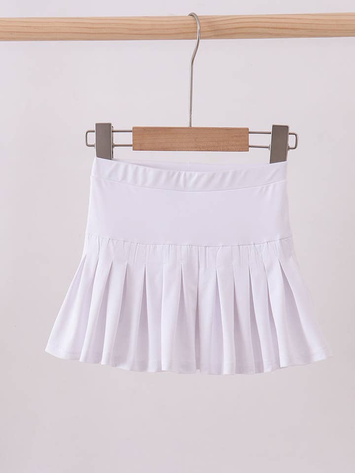 Hvid plisseret skort for engroshandel hos Aspen Rain Boutique