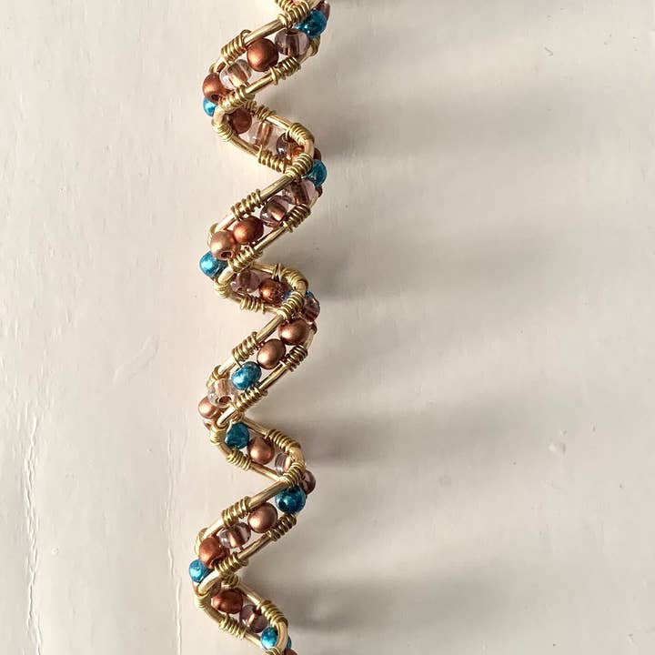 elevated loc jewelry - Wholesale Hair Tie - Blue/Bronze Loc Wrap1