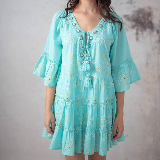 LÍA AQUAMARINE DRESS and other Purchase Wholesale abalorios plata. Free Returns & Net 60 Terms on Faire trending on Faire.