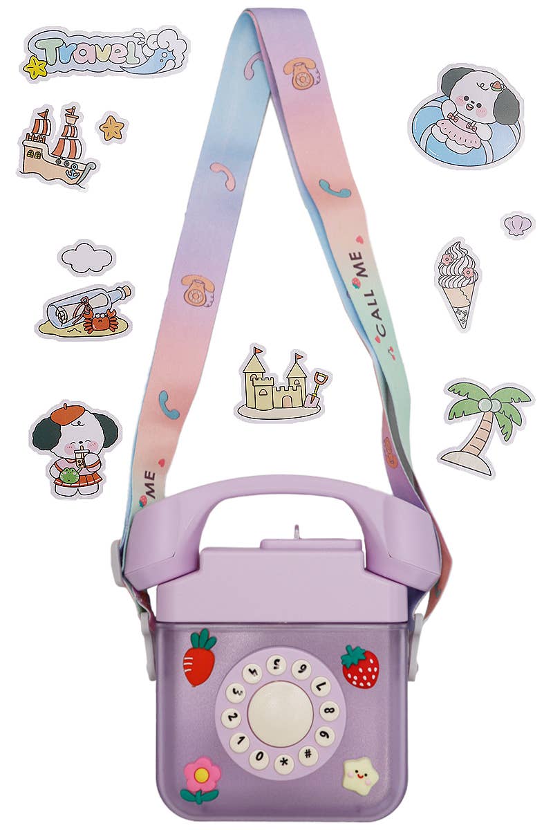 Cap Zone – wholesale Water bottle – Retro Telephone Sippy Straw Travel Water Cup0