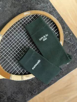 Embroidered socks "Born to be dad" - Les Raffineurs for wholesale by ATELIER MFK