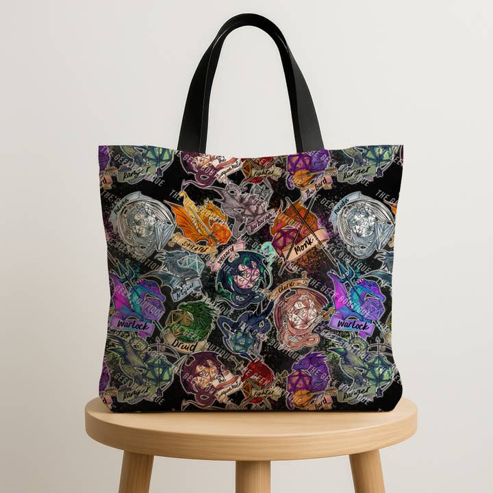 Bolso grande con cremallera para juego de rol D&D Clases Mazmorras y Dragones. para venta al por mayor de The Geek Boutique