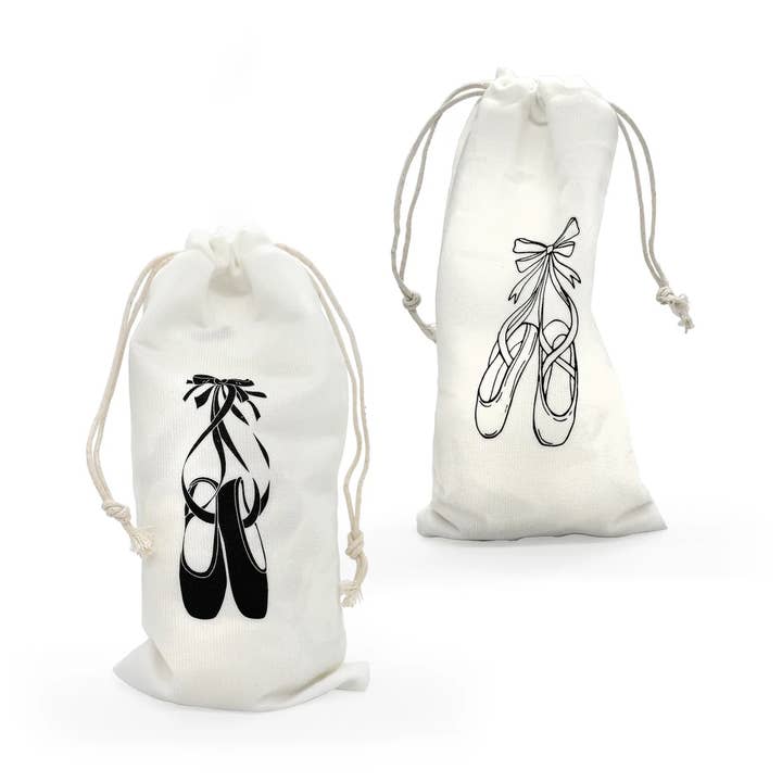 Ballet Dance Soft Drawstring Bag with Pointe Shoe Print for wholesale by Super Perfect!
