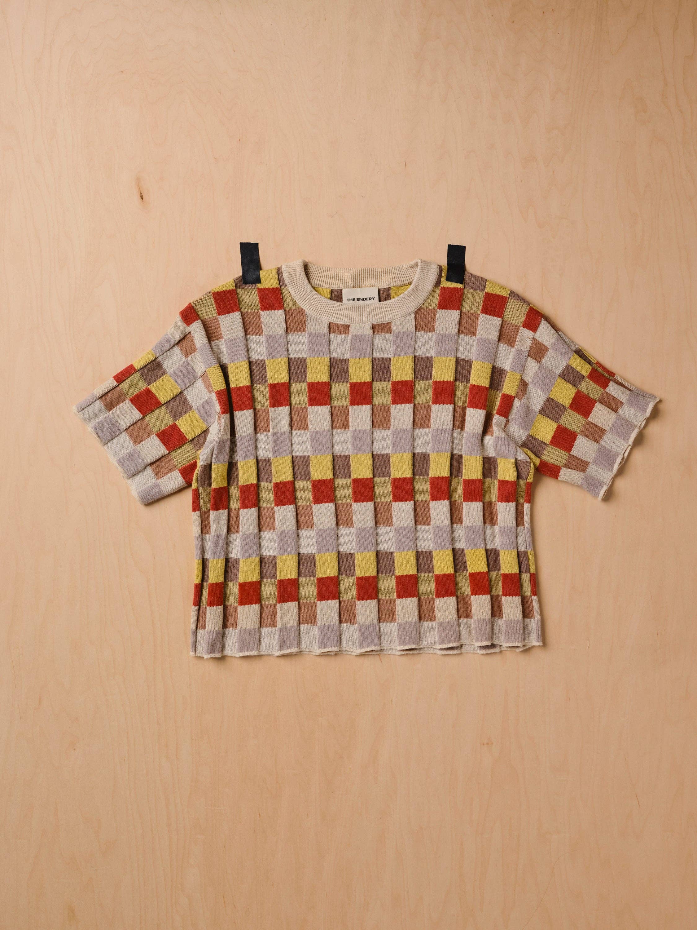 The Endery - Wholesale Knit Sweater - Women's - Anni Grid Plaited Tee - Elemental10