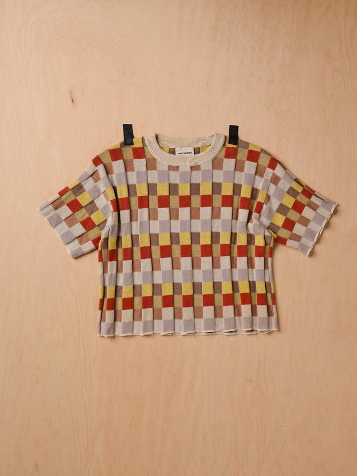 The Endery – wholesale Knitted jumper – Women′s – Anni Grid Plaited Tee - Elemental10