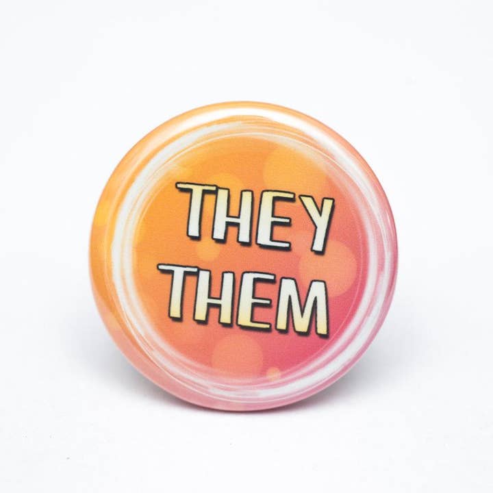 Crafty Queer Studio - Wholesale Lapel Pin/Button - They/them pronoun pin / button4