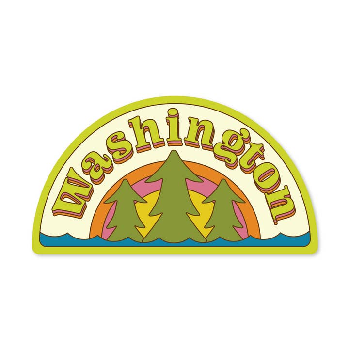 Washington Aufkleber | Retro Pazifischer Nordwesten Vinyl-Aufkleber für den Großhandel von Wild Child Brand