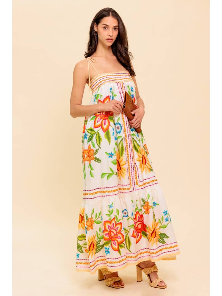 IVORY A printed woven maxi dress - ID22094 for wholesale on Faire