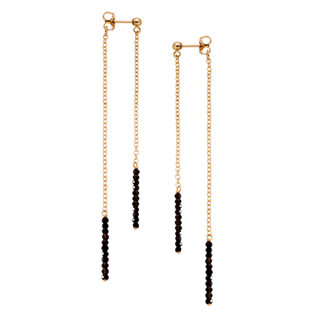 Heather Hawkins - Wholesale Dangle Earrings - Front Back Extra Tiny Gemstone Duster Earrings 14K Gold-Fill0