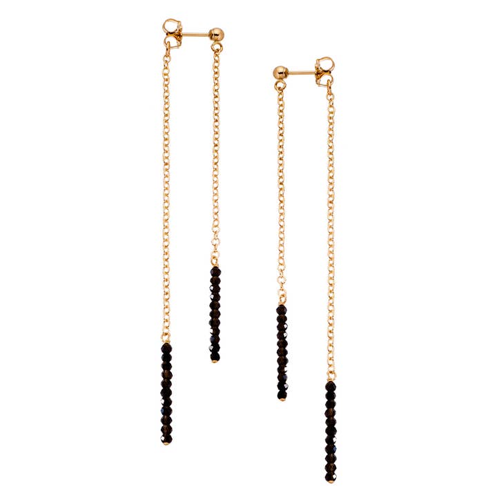 Heather Hawkins - Wholesale Dangle Earrings - Front Back Extra Tiny Gemstone Duster Earrings 14K Gold-Fill