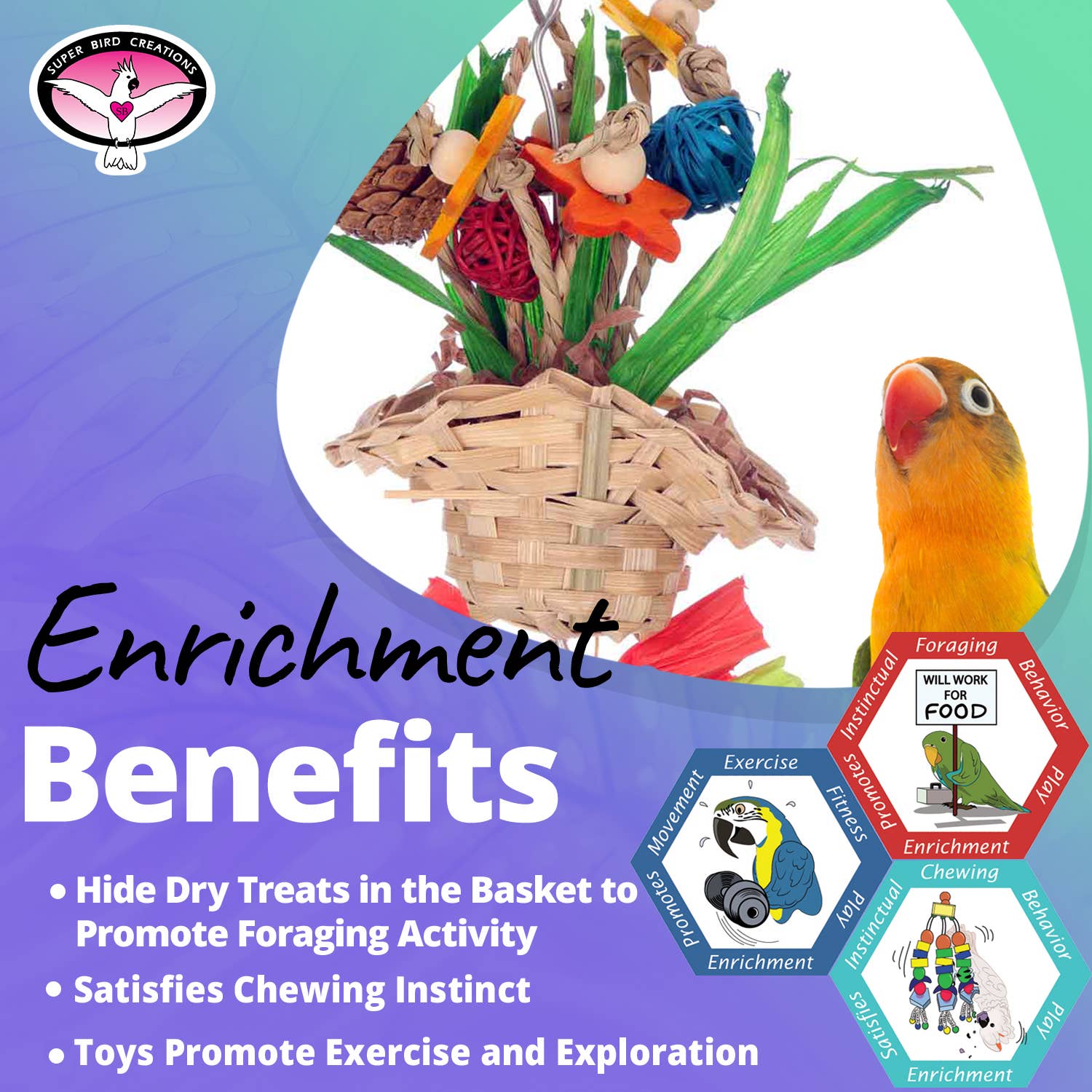 Super Bird Creations, LLC - Wholesale Bird swing/toy - Spring Flowers2