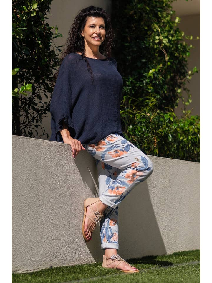 TINA Stephens Italy/Tees By Tina - Wholesale Pants - Women's - Roseann Floral Print Pant (PL710F)