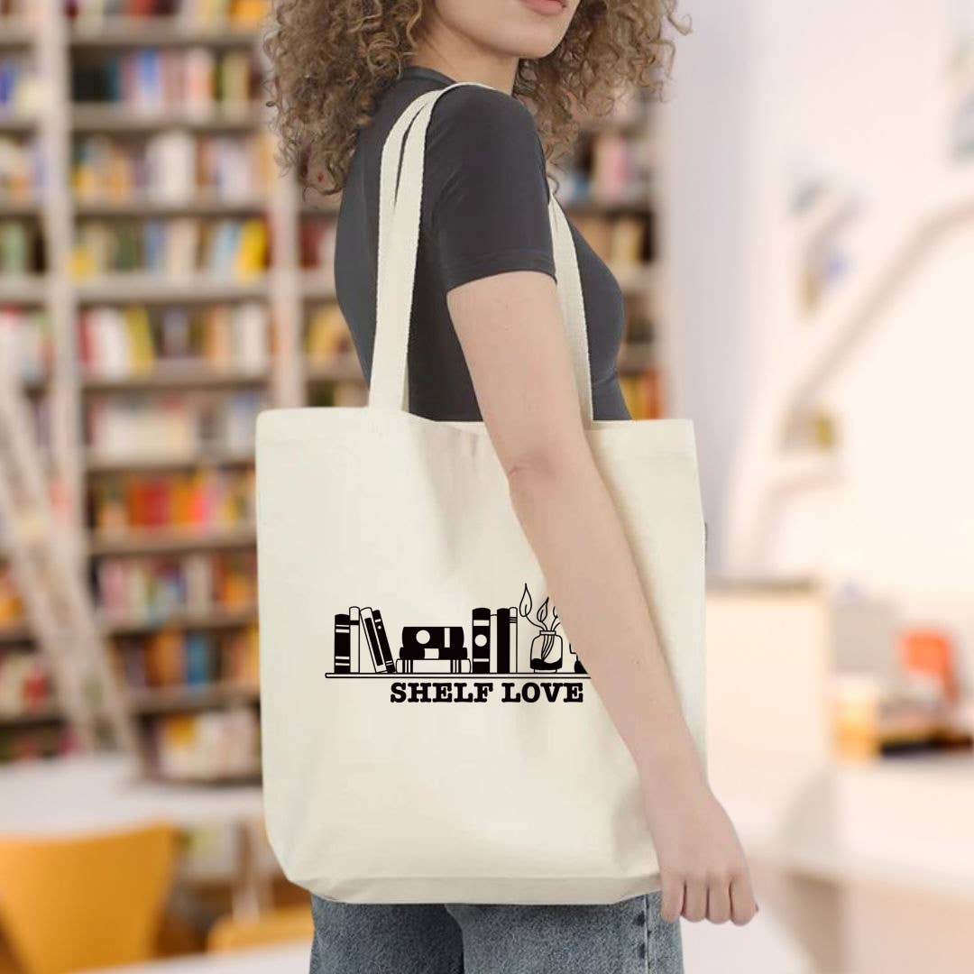 Anna B. Shop - Wholesale Tote Bag - Unisex - Shelf Love Canvas Tote Bag, Book Shop, Custom Bag1