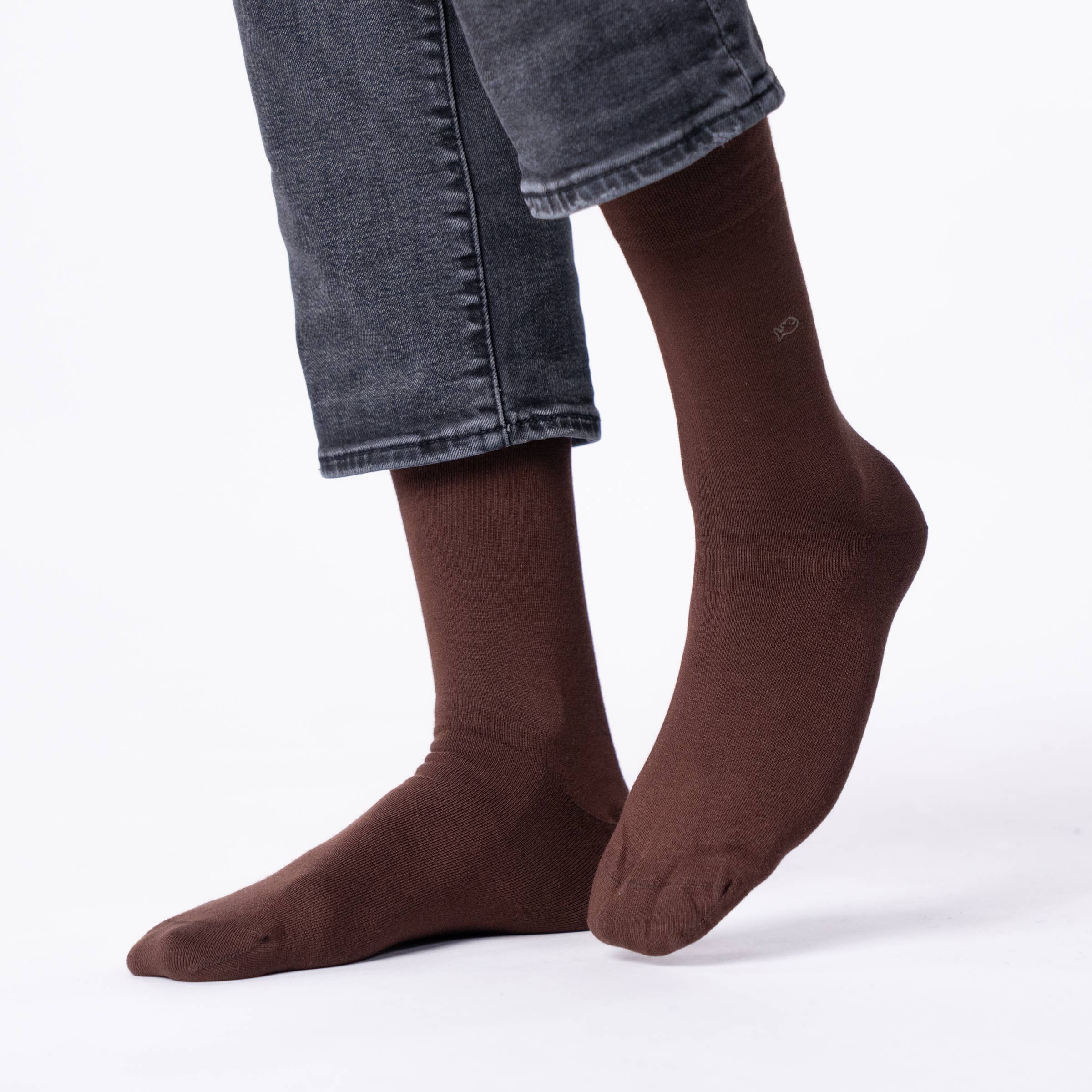 BILLYBELT - Wholesale Socks - Men's - Solid bamboo socks Brown2
