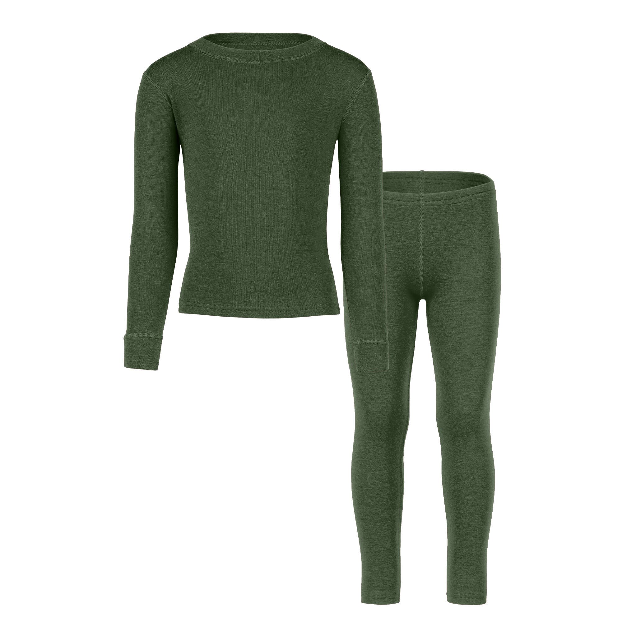 menique - Vente Ensemble haut et pantalon – enfant - Ensemble thermique mi-lourd en mérinos à manches longues et pantalon rouge cerise5