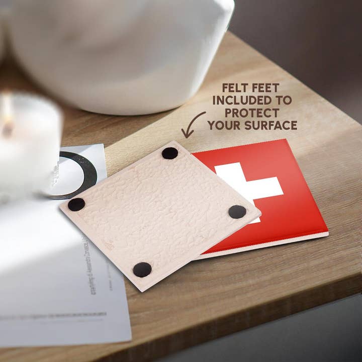 3dRose - Wholesale Coasters - 3dRose, Flag of Switzerland - Swiss red and white cross - Europe - European country - world travel souvenir, Coaster3