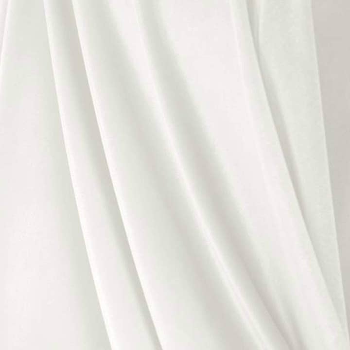 Tissu en velours extensible solide blanc optique pour décoration et robes pour la vente par Radyan Fabrics