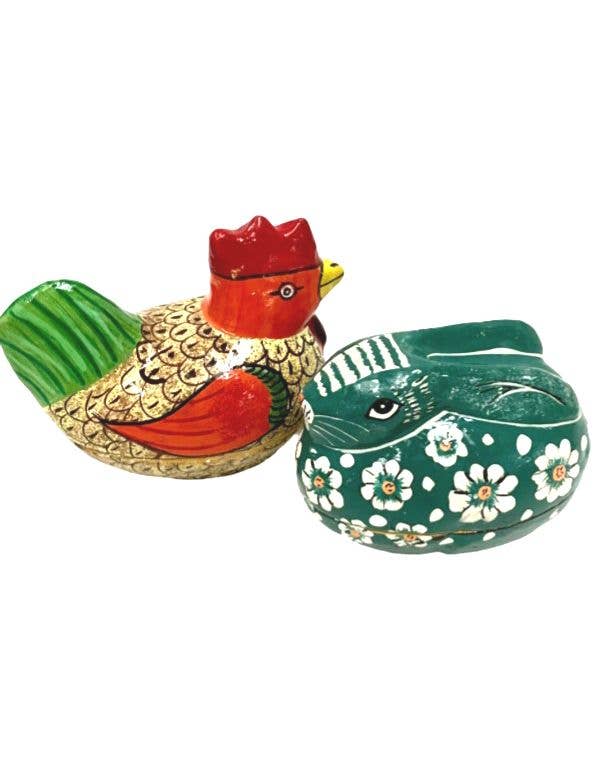 Status Collections - Wholesale Decorative box - S/2 Pattern Rabbit Hen Boxes0