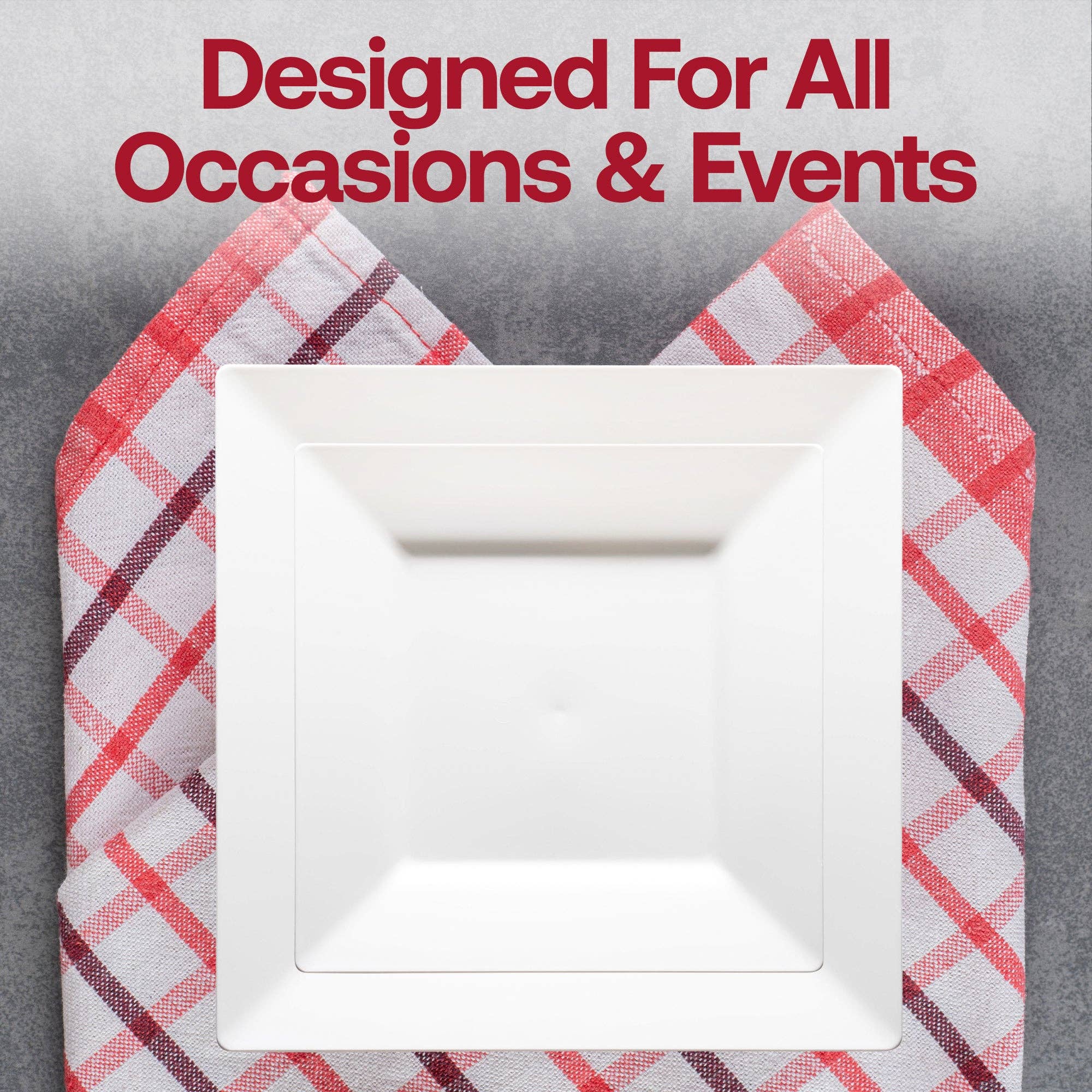 Smarty had a Party – Engroshandel Engangstallerken – 9,5" Hvide Firkantede Plastmiddagstallerkener - 120 stk.6