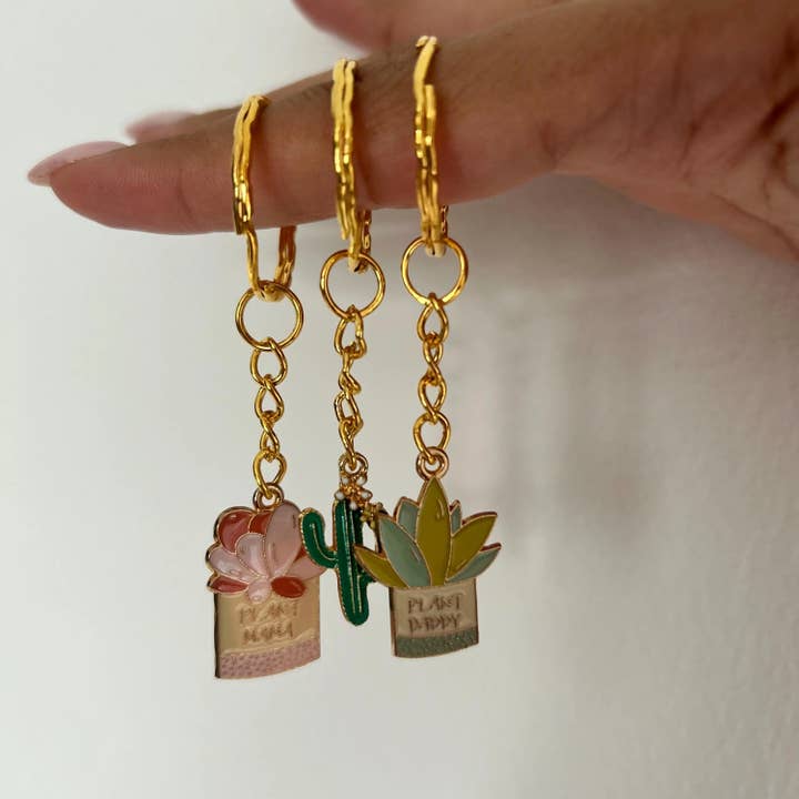 Roshni Desai & Things - Wholesale Keychain - Women's - Plant Keyring Potted Plant Cactus Plant Keyring Enamel 2