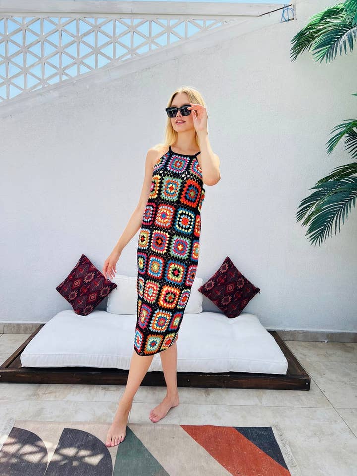 Boho Short Knit Dress for wholesale by chandakashop