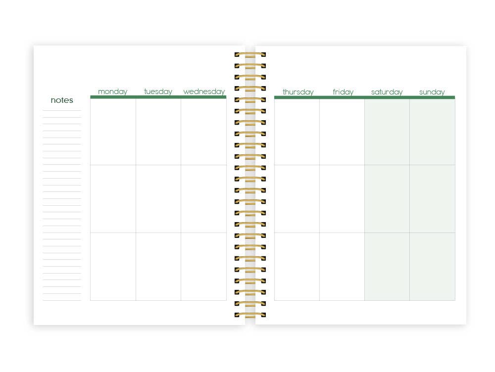 Paper House Productions – wholesale Planerare – Weekly Planner - Gröna blad3