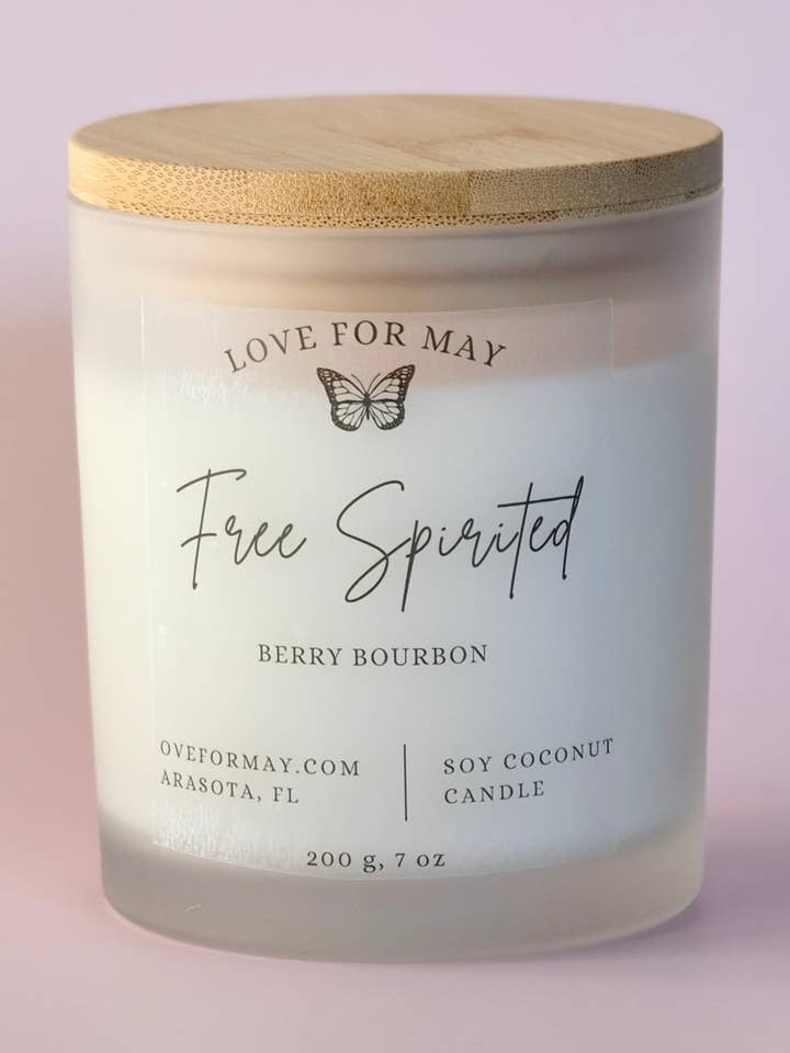 Free Spirited Manifestation Candle Berry Bourbon for wholesale by Love for May Candle Co