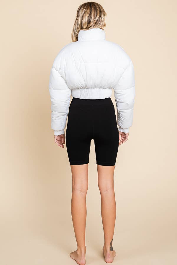 ANWND - Wholesale Puffer Jacket - Women's - 2456-HIGH NECKLINE FRONT ZIPPER CORSET PUFFER JACKET11