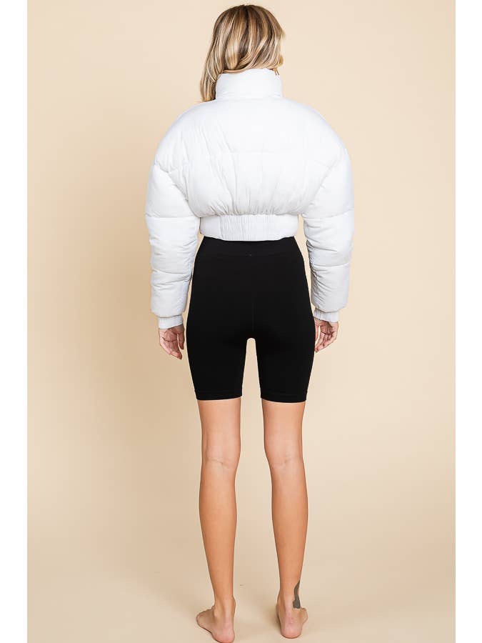 ANWND - Wholesale Puffer Jacket - Women's - 2456-HIGH NECKLINE FRONT ZIPPER CORSET PUFFER JACKET11