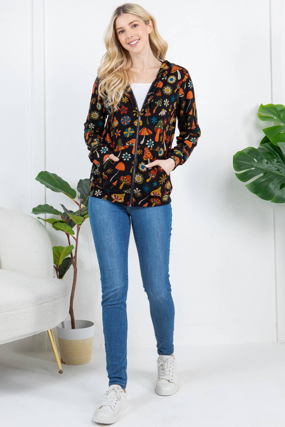 LA Soul - Wholesale Hoodie - Women's - Colorful Mushroom Zipper Hoodie5