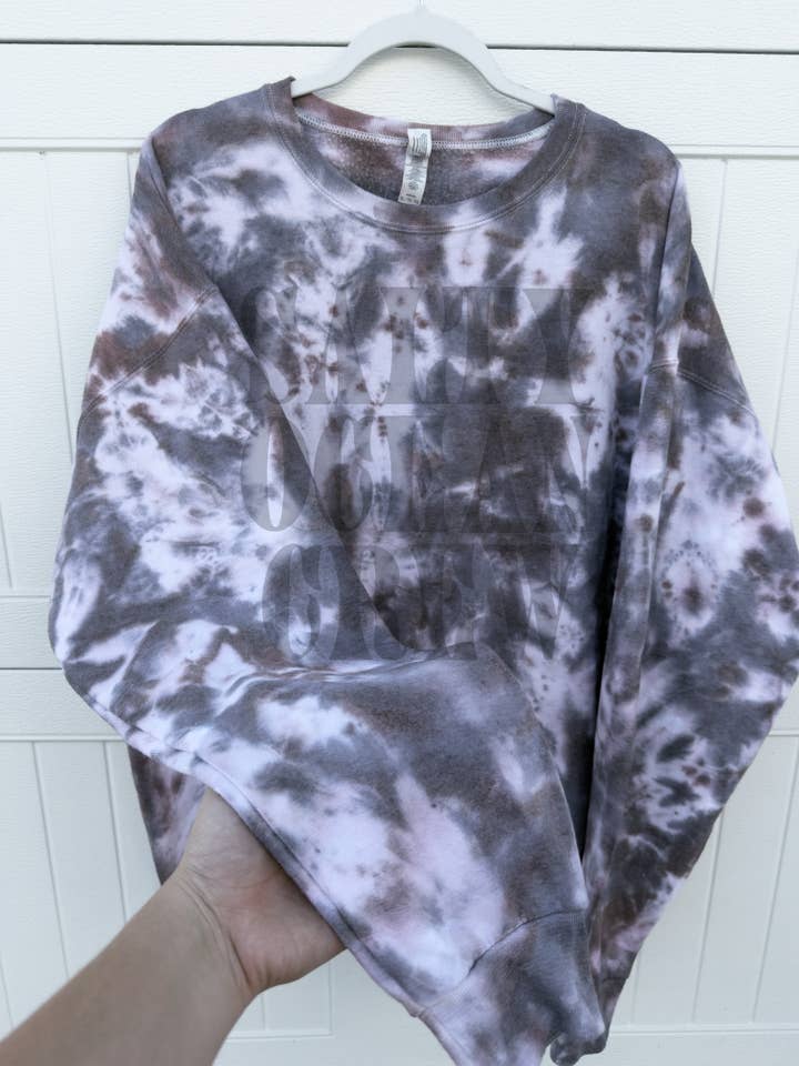 Salty Ocean Crew - Wholesale Sweatshirt - Unisex - Smokey Tie Dye Crewneck Sweatshirt1