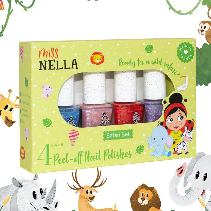 Safari Collection Pack of 4 nail polishes for wholesale by Miss Nella