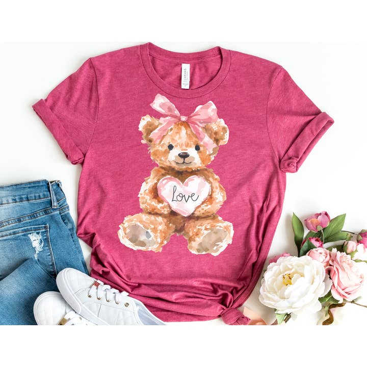 Valentijn Teddybeer Shirt - Valentijnsdag Shirt voor wholesale door The Shirt Company