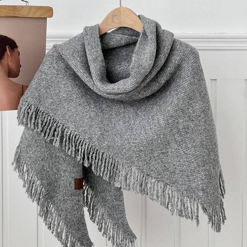 Dipped Shop – wholesale Scarf – Women's – Tassel Solid Color Knit Shawl Scarve DPS16072