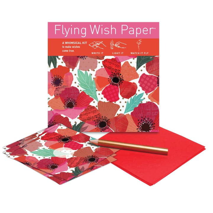 FLYING WISH PAPER ® - Wholesale DIY craft kit - POPPIES, Mini / Interactive Remembrance Ceremony Ritual Kit 1