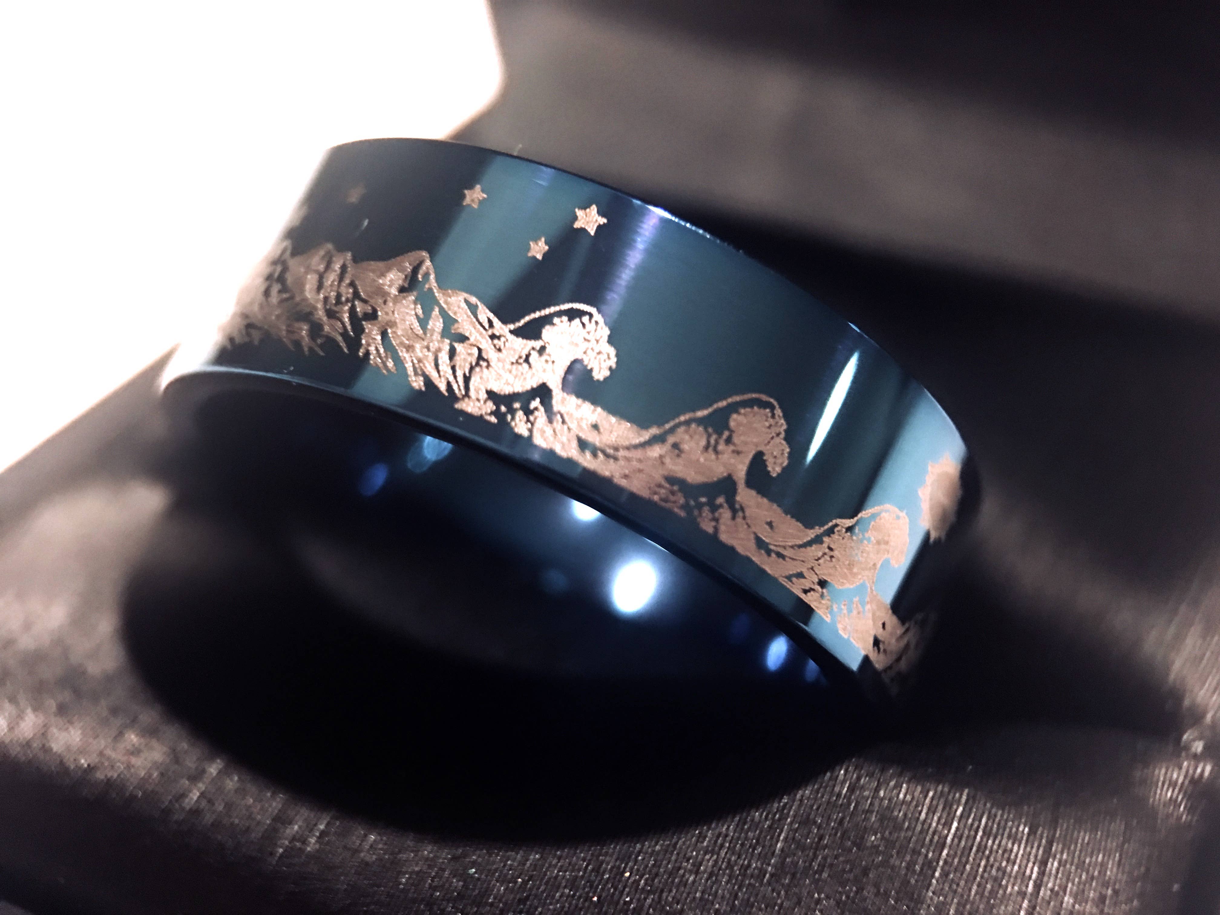 rings paradise - Vente Bijou – homme - Bague de fiançailles Blue Ocean & Mountain Range pour homme9