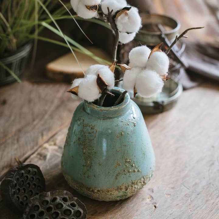 Rustic Reach - Wholesale Vase - Turquoise Ceramic Vase11