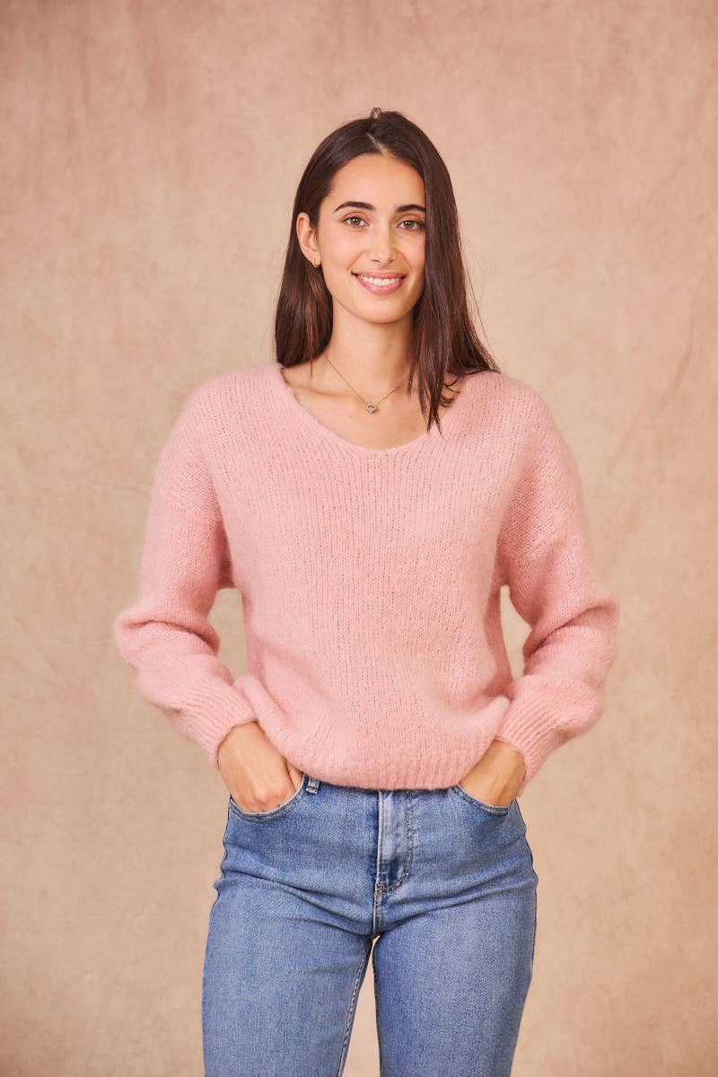 Calie Paris - Wholesale Knit Sweater - Women's - V-Neck Kid Mohair Sweater8