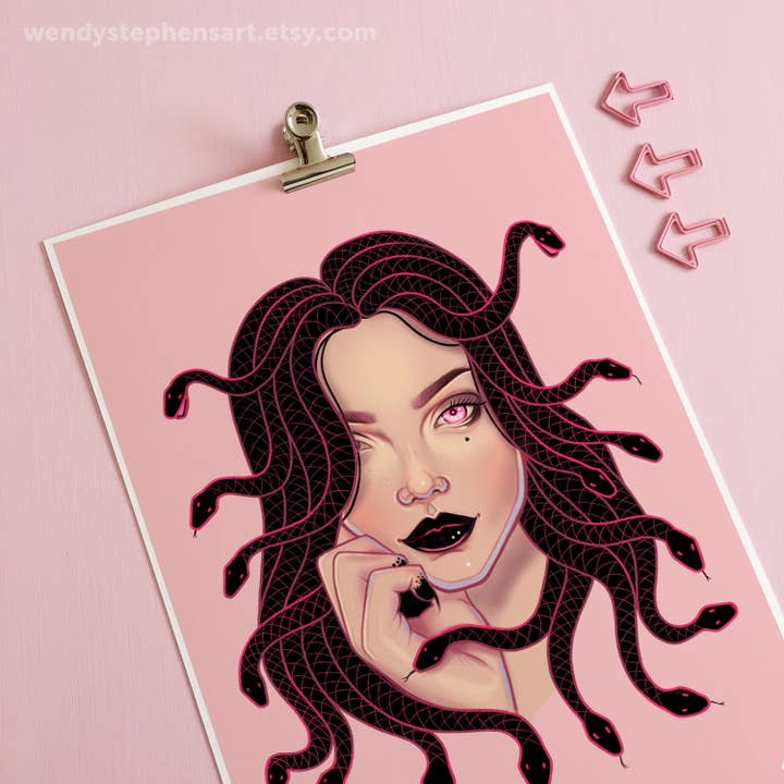 Medusa Art Print for wholesale by Wendy Stephens Art