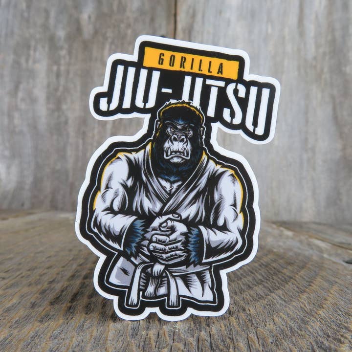 Gorilla Jiu Jitsu Sticker Martial Arts Waterproof Water Bottle Laptop for wholesale by Kirk's Krafts