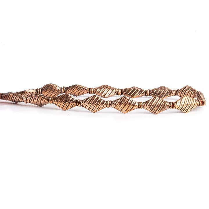 The Bead Traders - Wholesale Beads - 14mm Copper Bicone Beads 8.5 inch 18 pieces