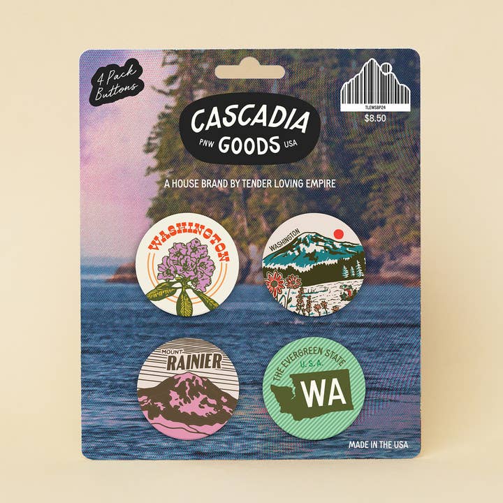 Tender Loving Empire - Wholesale Lapel Pin/Button - Washington State Button Pack0
