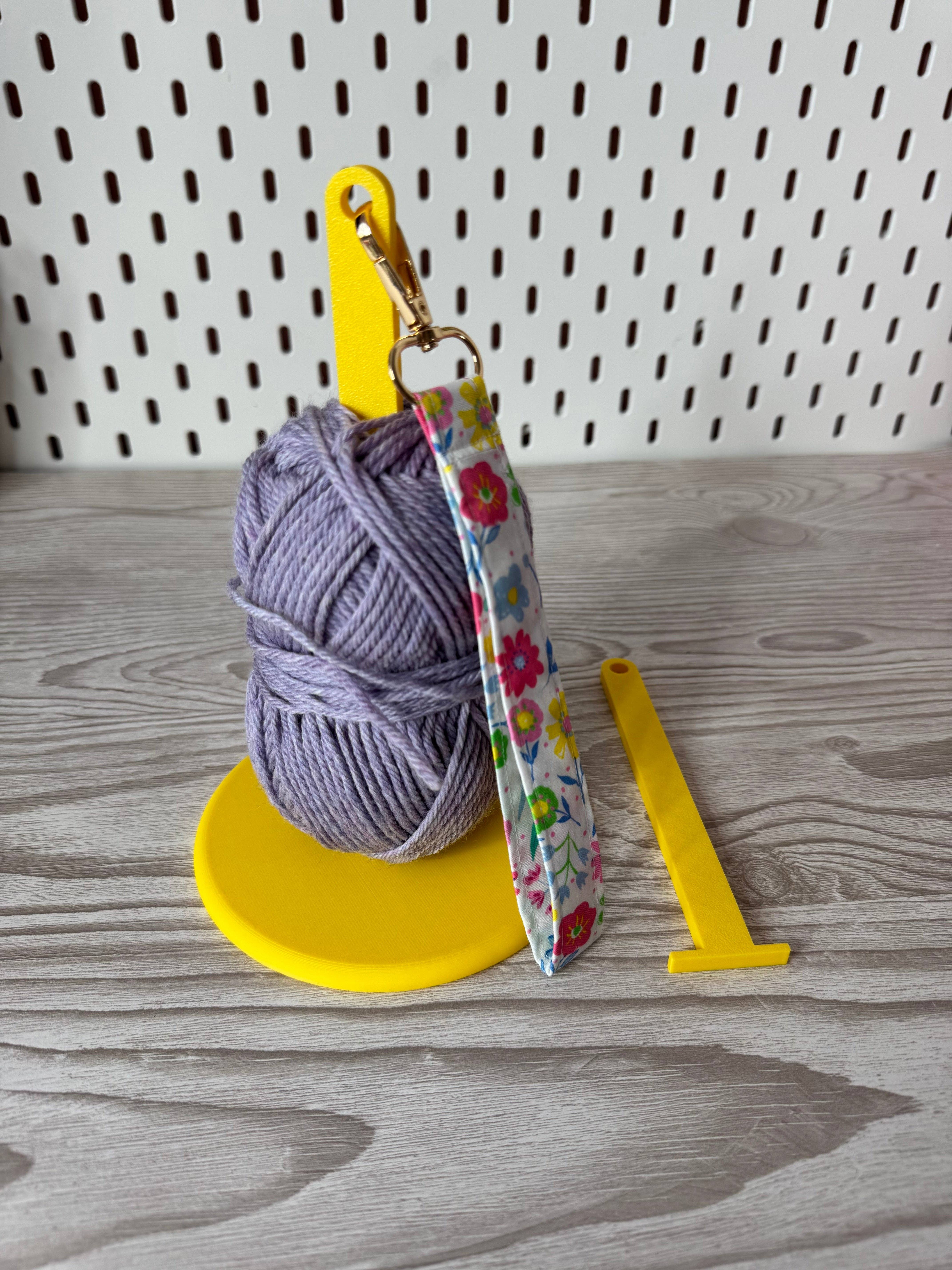 Yellow Yarn Spinner with Ditsy Wristlet for wholesale by Emily's Weaving