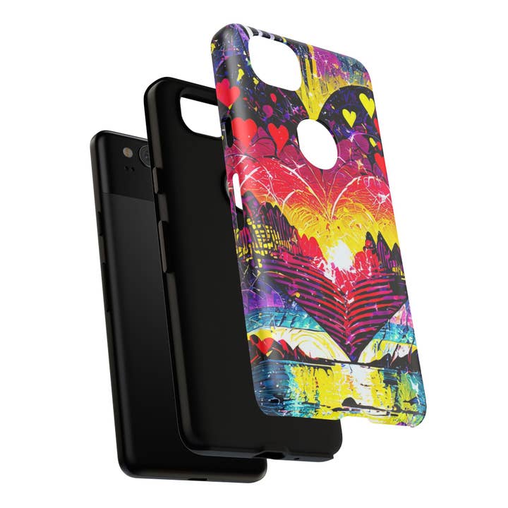 Studio 653 Clothing Co - Wholesale Phone Case - Women's - Vibrant Heart Sunset Tough Phone Case69