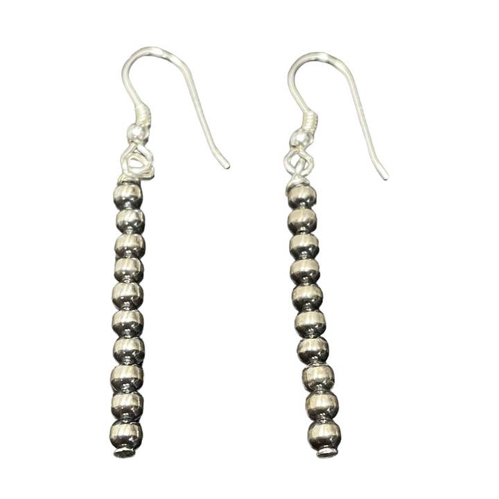 Boucles d'oreilles pendantes en perles de désert 3 mm en argent sterling pour la vente par Select Lines