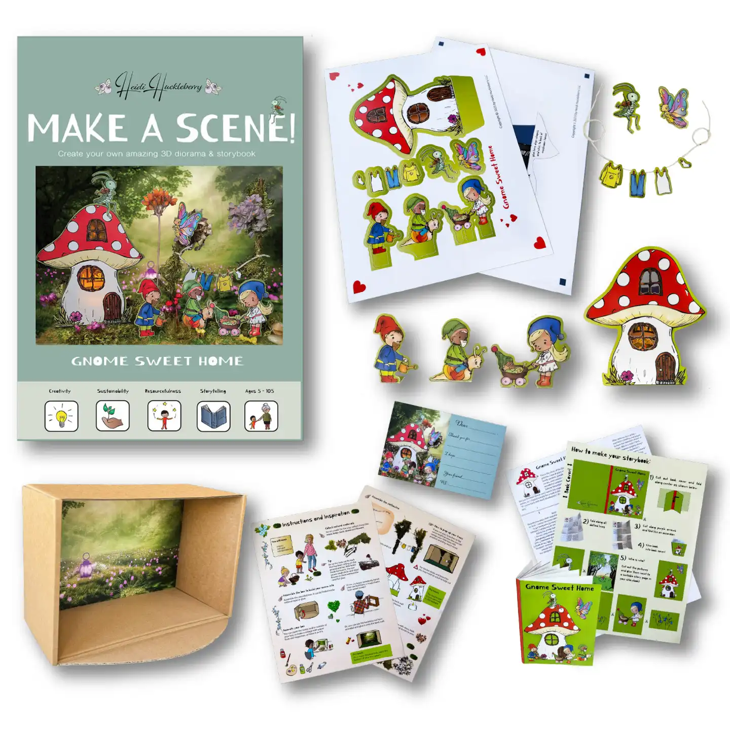 Heidi Huckleberry - Wholesale DIY Craft Kit - Nature Diorama Craft Kit: GNOME SWEET HOME - Make A Scene5