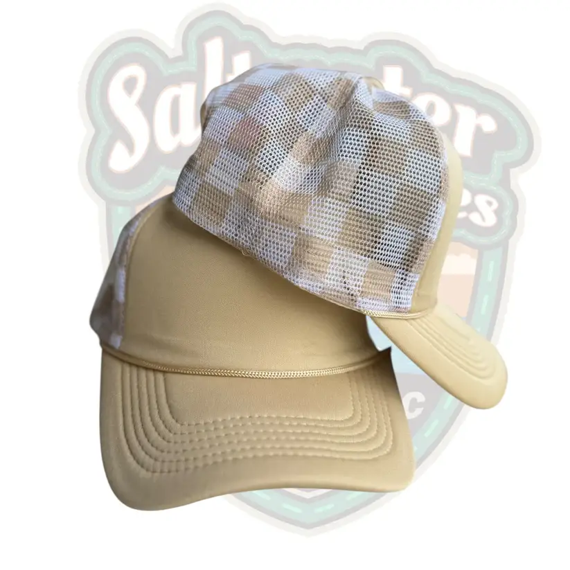 Saltwater Stitches Hat Co LLC - Wholesale Trucker Hat - Women's - Checkered Mesh hats3